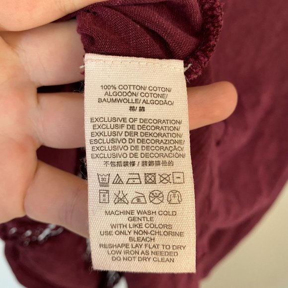 Free People Truly Madly Lace Top Wine Red - Picture 8 of 9